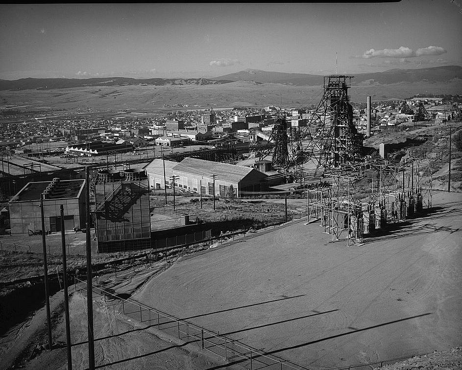 The Kelley Mine yard, Butte’s largest post-war shaft mine